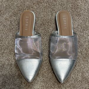 Esprit Metallic Silver Mules